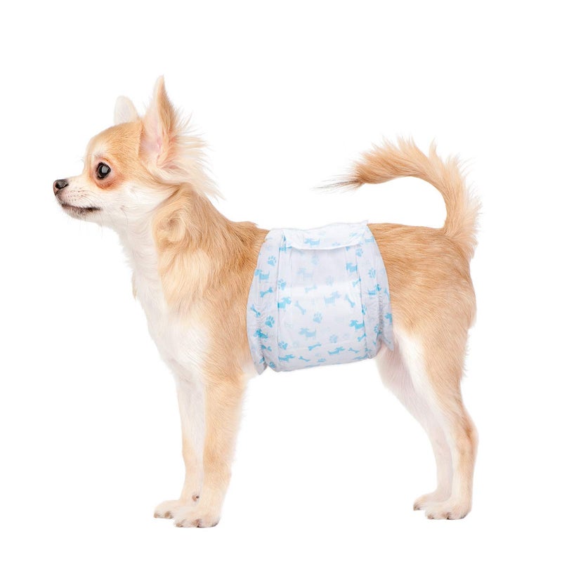 Flying Paws Male Dog Diapers - Absorbent Dog Wraps Belly Bands for Male Dogs with Leak Protection, Excitable Urination, Incontinence, or Marking, Medium 44 Pcs - Image 1
